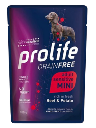 prolife gf mini adult 100g beef 