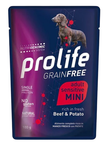 prolife gf mini adult 100g beef 