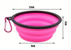 Ciotola in silicone pieghevole per cani e gatti portatile Rosa S