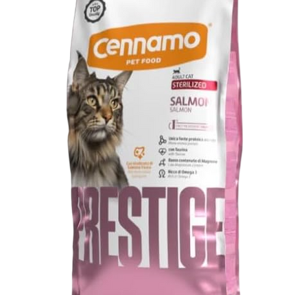 Cennamo Prestige croccantini gatto sterilizzato 1.5kg alta qualità Salmone