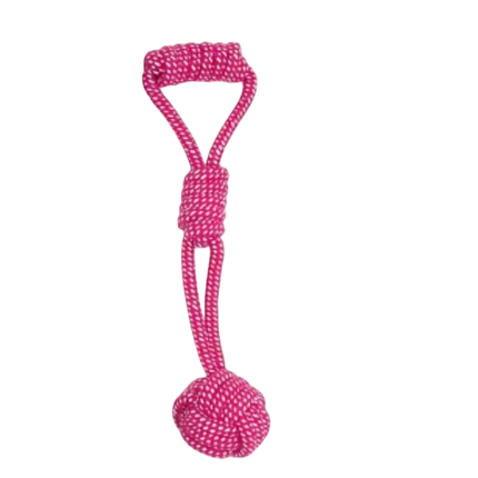 Gioco in corda con nodo per cani resistente Rosa
