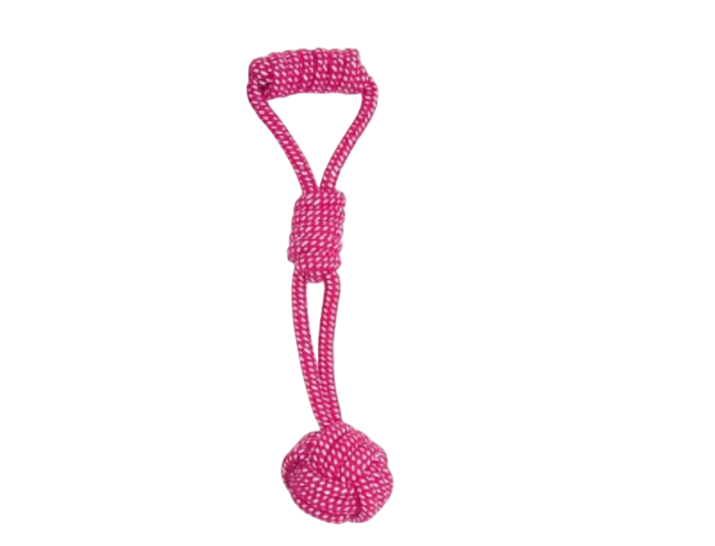 Gioco in corda con nodo per cani resistente Rosa