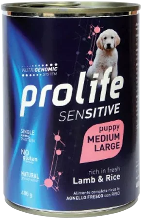 prolife puppy medium large 400g lamb