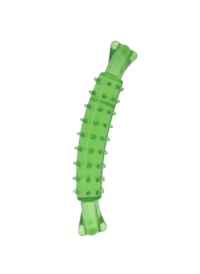 Salsiccia in Gomma con Rilievi per Cani Verde