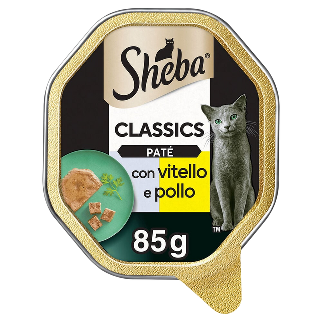 Sheba Paté Classic umido gatto Vitello Pollo