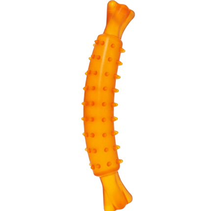 Salsiccia in Gomma con Rilievi per Cani Arancione