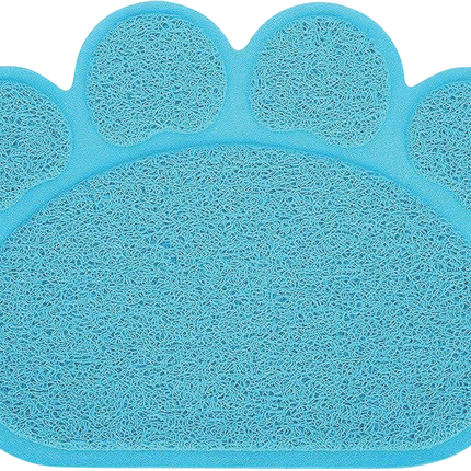 Tappetino Azzurro a Forma di Zampa per Ciotole Azzurro