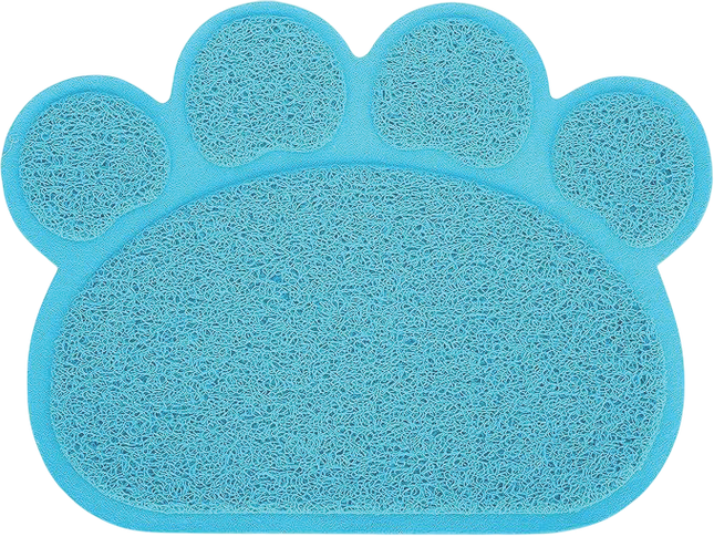 Tappetino Azzurro a Forma di Zampa per Ciotole Azzurro
